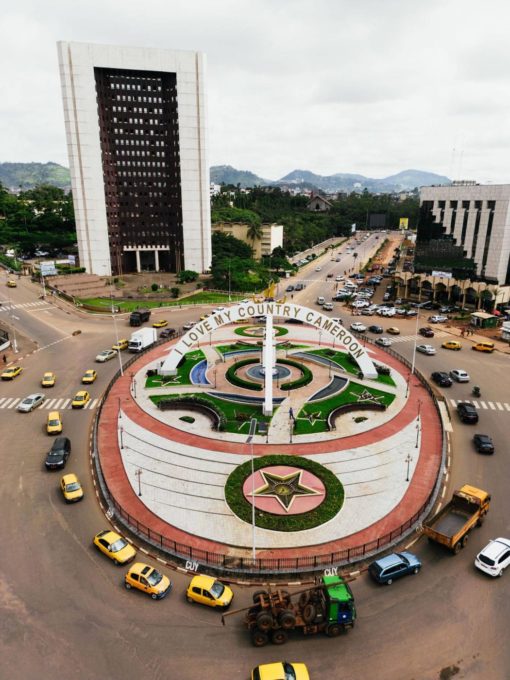 Roundabout in Yaoundé, Cameroon