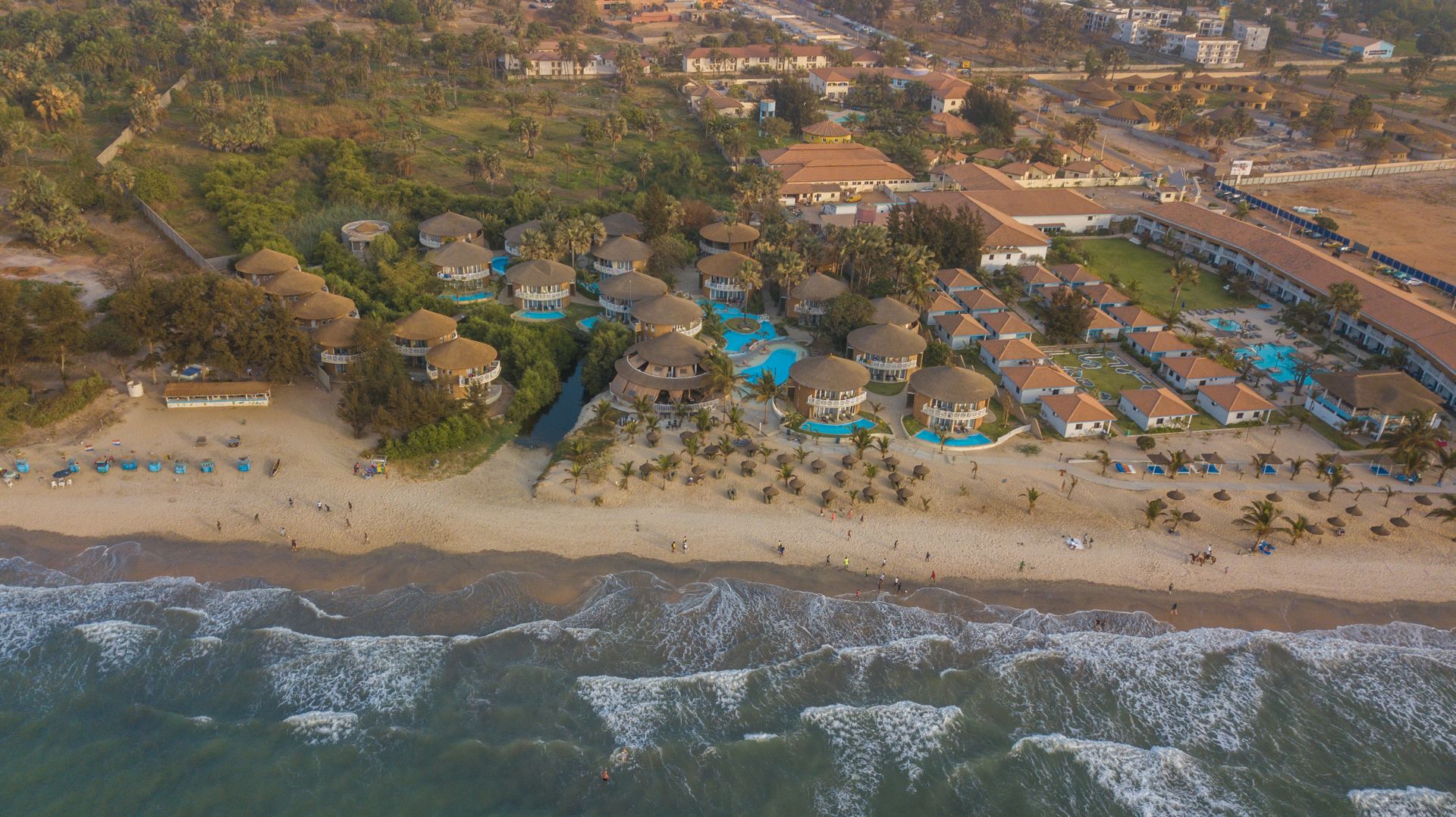 Beach and lodges, The Gambia