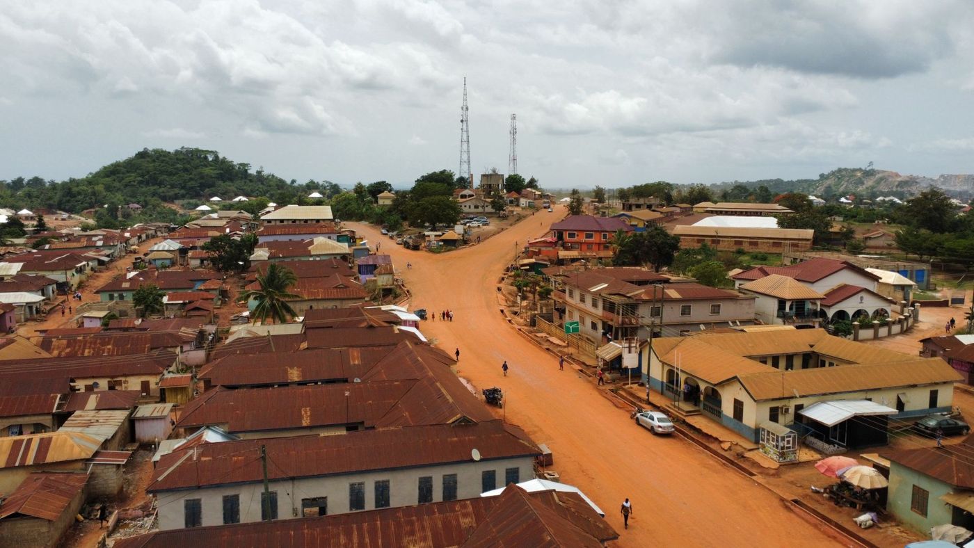 Town road in Ghana