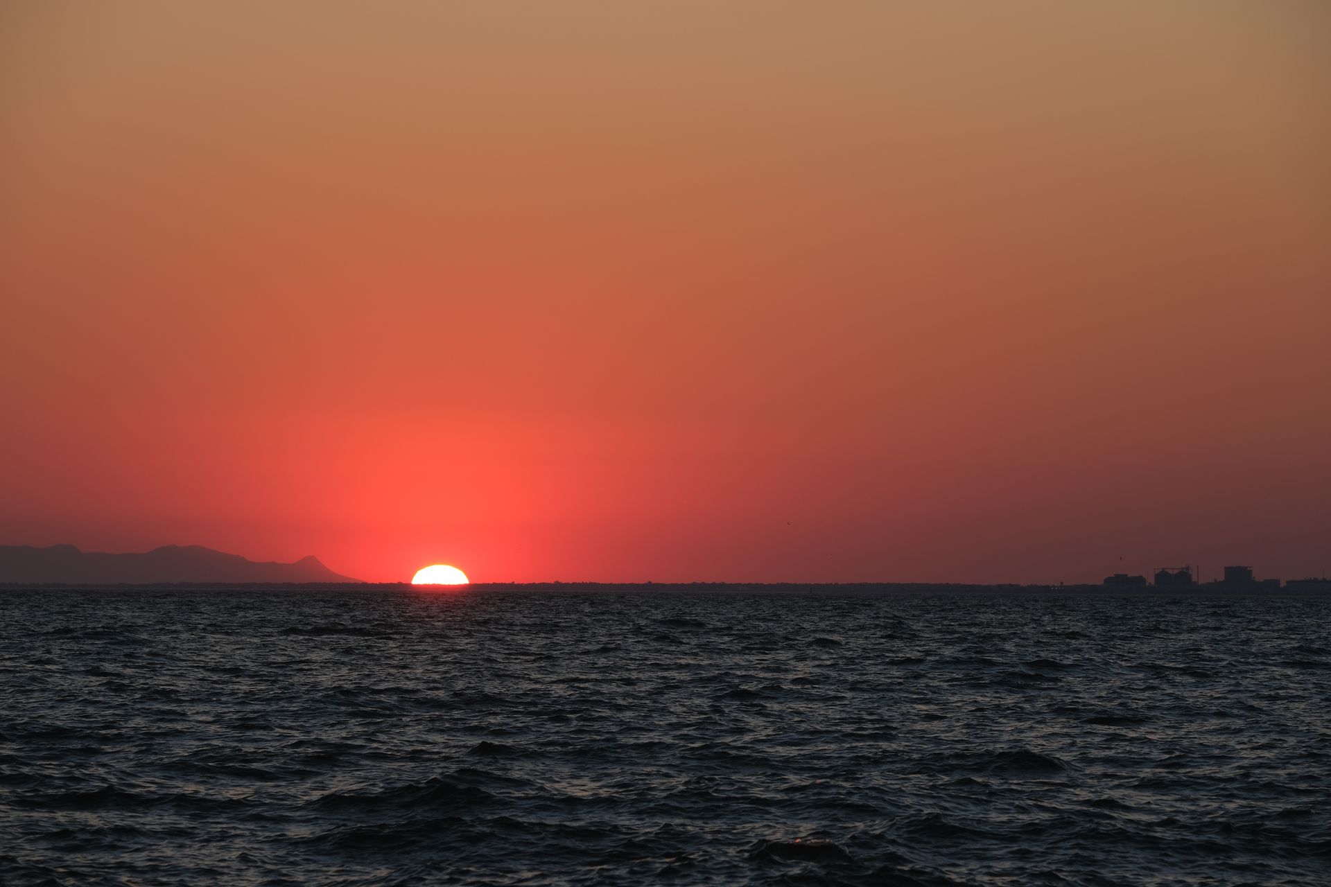 Sunset over the sea